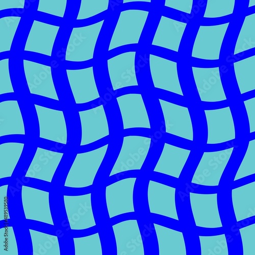 Abstract blue wave line pattern on a light blue background.