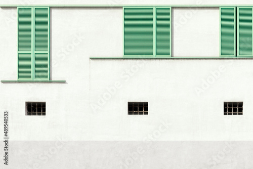 Architecture, house facade with closed windows