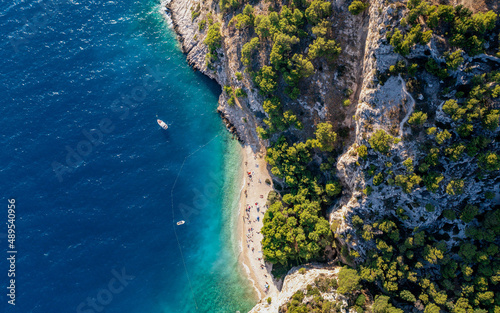 View of the sea and beach in Makarska, Croatia