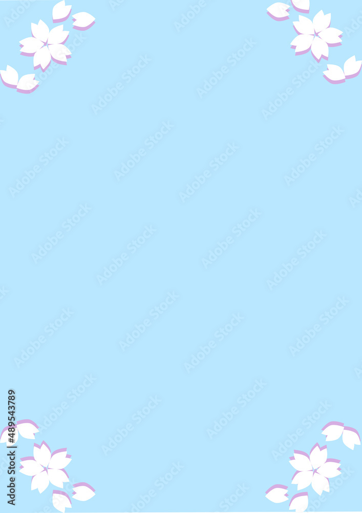 桜アイコン　messagecard　ブルー