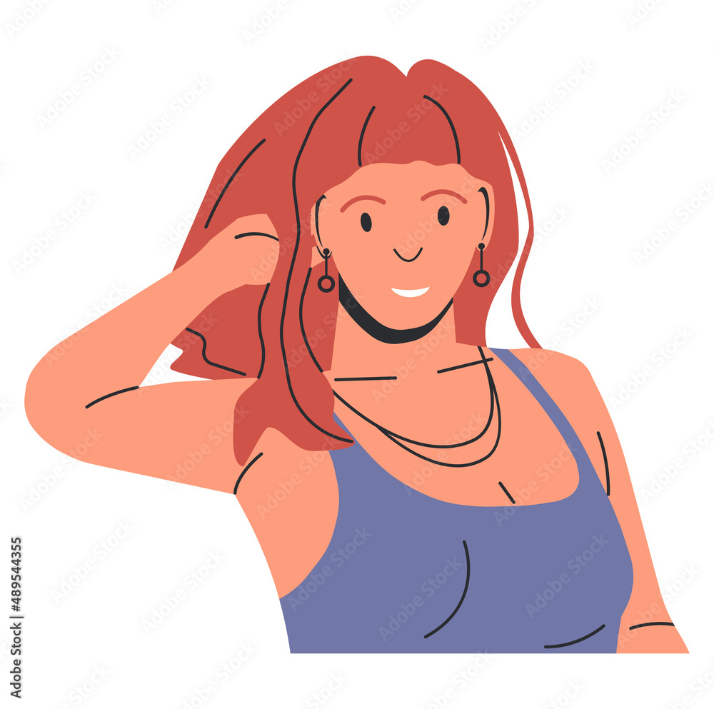 Red Haired Women in Dress Isolated. Smile Pretty Fashion Girl. Trendy Lady in Casual Clothes. Beautiful Female Character on White. Fashionable Lifestyle. Cartoon Flat Vector Illustration Red Haired Women in Dress Isolated. Smile Pretty Fashion Girl. Trendy Lady in Casual Clothes. Beautiful Female Character on White. Fashionable Lifestyle. Cartoon Flat Vector Illustration