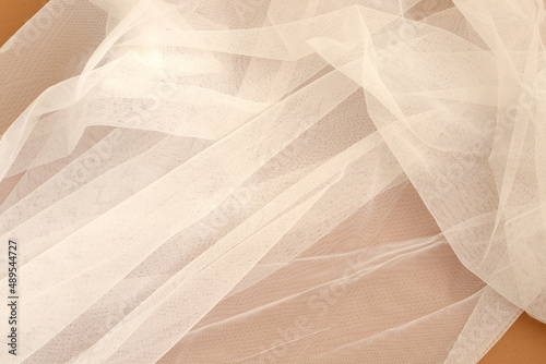 white tulle fabric background