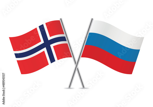 Free Download Norway and Russia crossed flags. Norwegian and Russian flags, isolated on white background. Vector icon set. Vector illustration. - GFXLoad