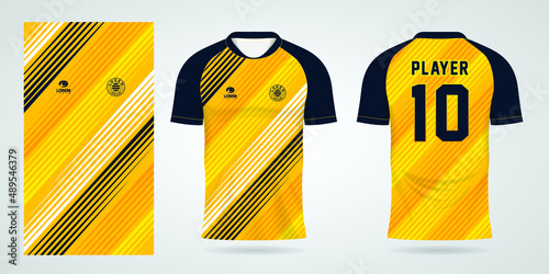 yellow sports shirt jersey design template