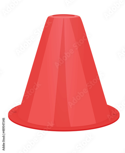Red soccer cone. vector illustration