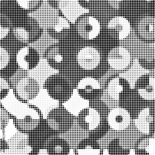 Grunge halftone black and white dotted texture background. Spotted vector abstract overlay. Monochrome pattern for web design, advertisment banners, comic books, manga, posters, pakaging
