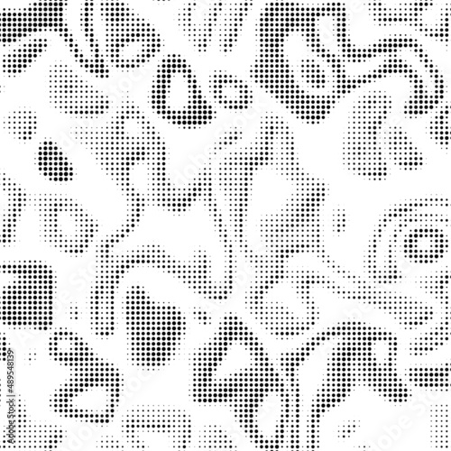 Grunge halftone black and white dotted texture background. Spotted vector abstract overlay. Monochrome pattern for web design, advertisment banners, comic books, manga, posters, pakaging