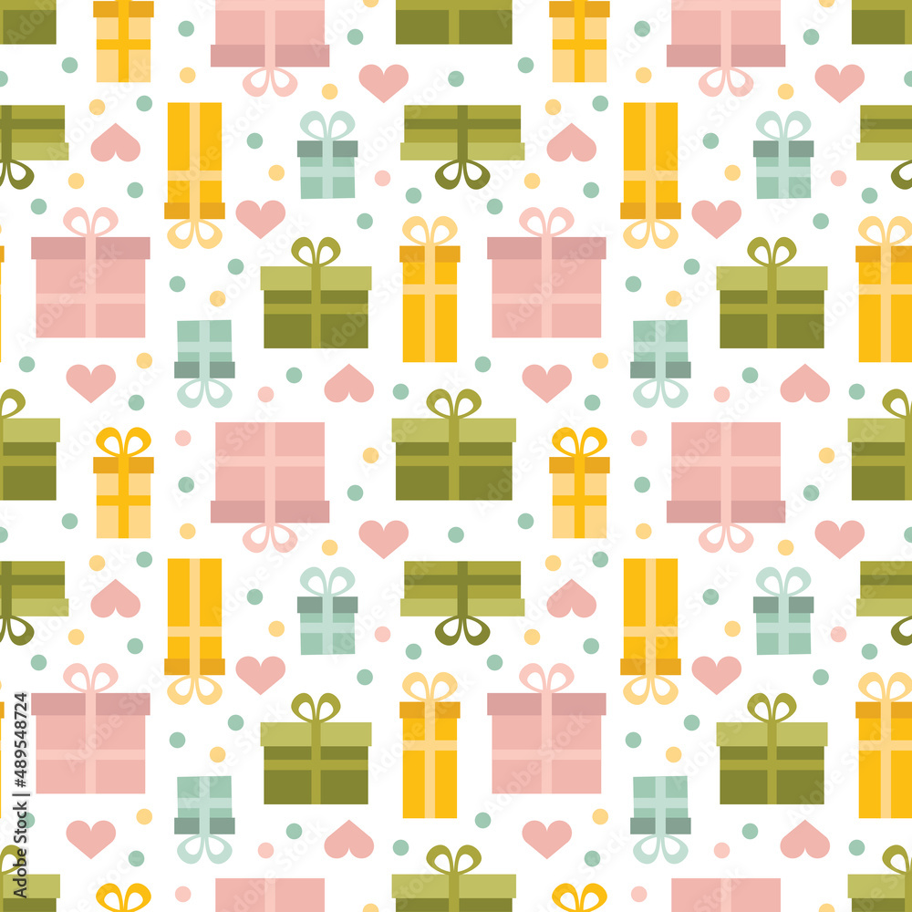 Seamless pattern with gift boxes.