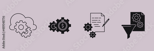 processing icons  symbol vector elements for infographic web