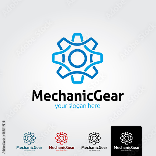 Mechanic logo template - vector