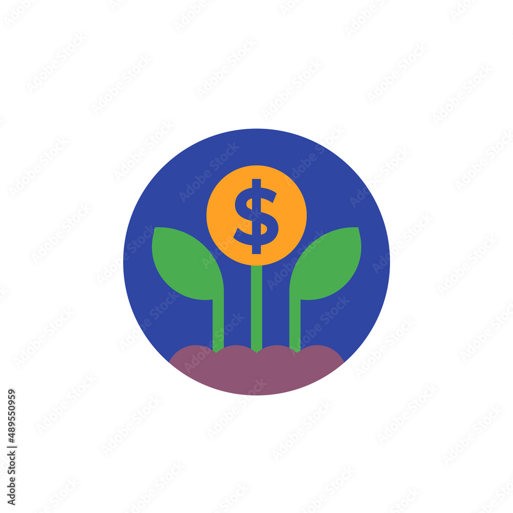 Passive income and growing money vector flat icon Passive income and growing money vector flat icon