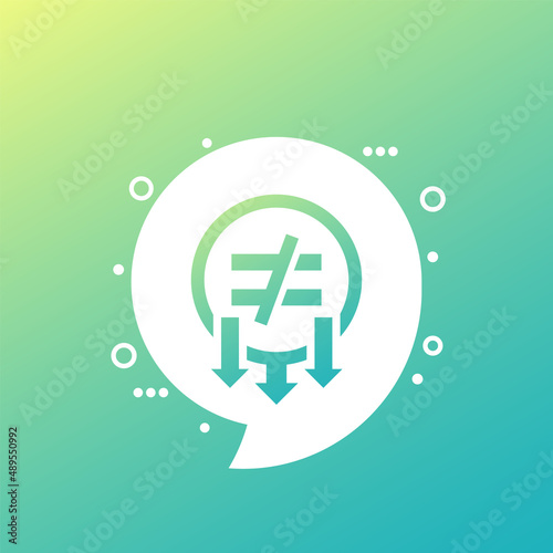 Reducing inequality and injustice icon, vector design