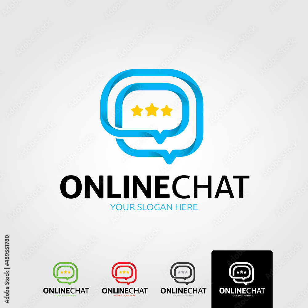 Online chat logo template - vector