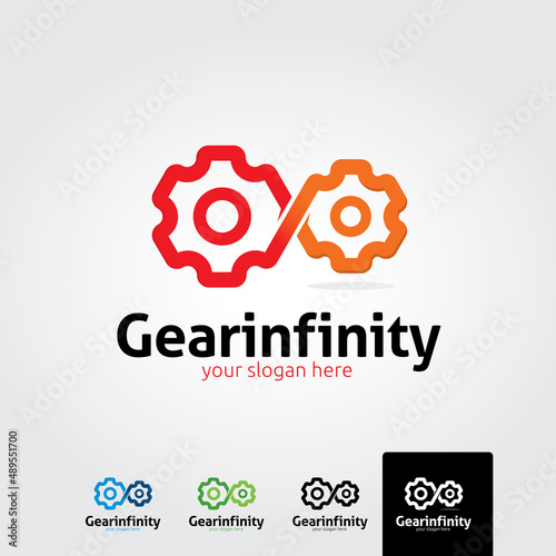 Gear infinity logo template - vector