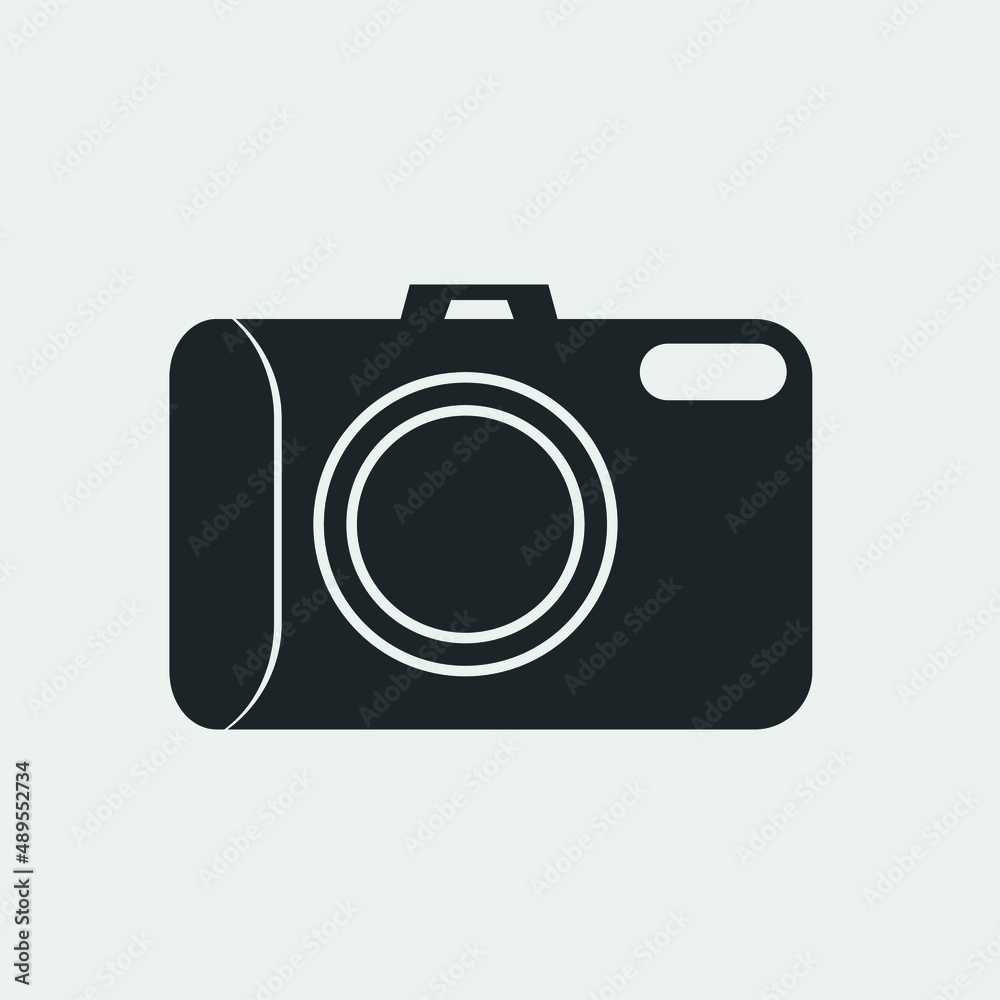 Photo camera vector icon illustration sign Photo camera vector icon illustration sign