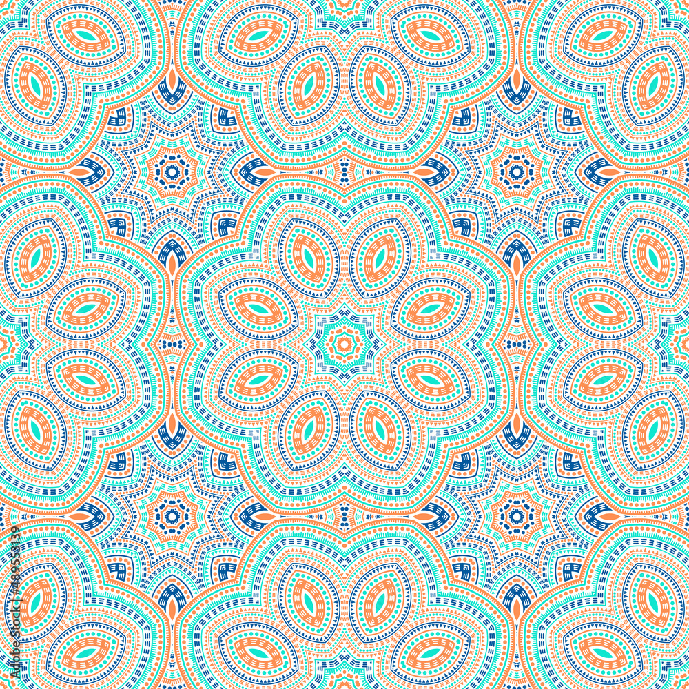 Turkish traditional geometric vector seamless ornament. Tile patchwork design. Classic portuguese pattern. Pottery print design. Geometric shapes composition. Turkish traditional geometric vector seamless ornament. Tile patchwork design. Classic portuguese pattern. Pottery print design. Geometric shapes composition.