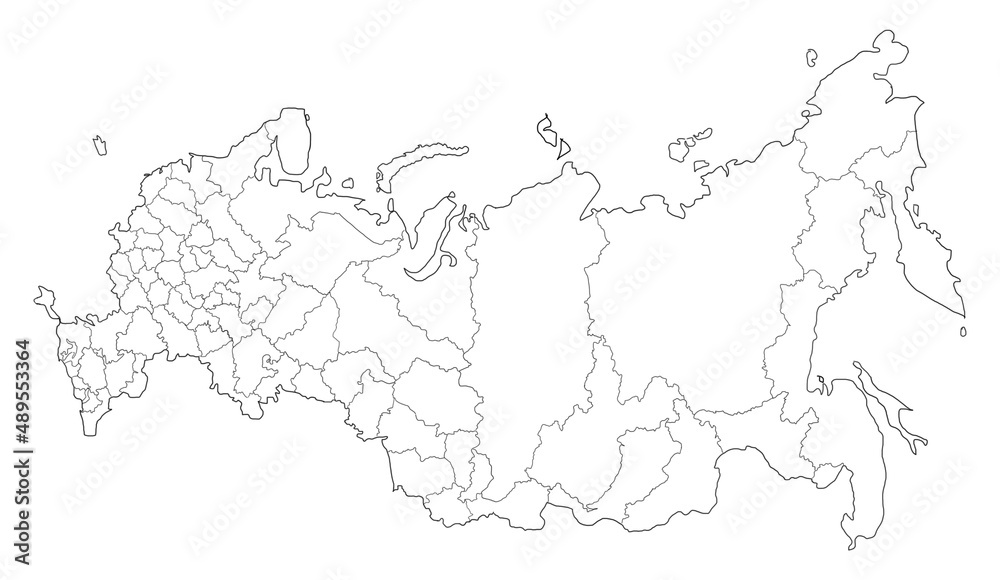 Russia map icon. Outline picture of russia map isolated on white background. Freehand digital drawing