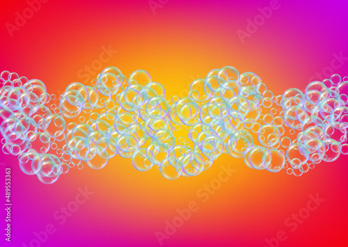 Soap cleaning foam background. Shampoo bubbles and suds. 3d vector illustration layout. Blue Aqua fizz and splash. Realistic water frame and border. colorful liquid soap cleaning.