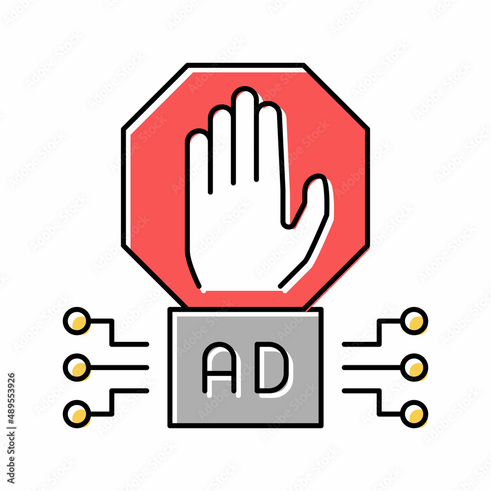 Obraz premium advertisement block technology color icon vector illustration