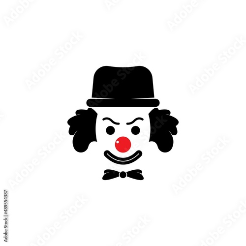 Clown character ilustration in flat design vector