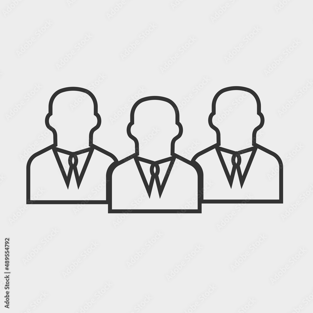 Businessmen in suits vector icon illustration sign