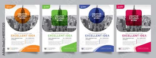 Creative Studio flyer template vector design with creative abstract geometric shape template design
