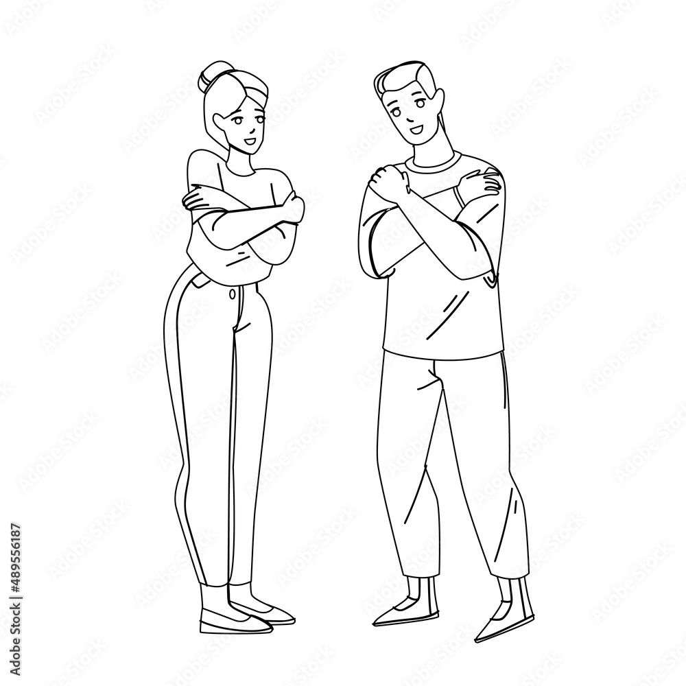 Man And Woman Self Hugging With Expression Black Line Pencil Drawing Vector. Young Boy And Girl Self Hugging With Happy Facial Positive Emotion. Characters Guy And Lady People Embracing Illustration Man And Woman Self Hugging With Expression Black Line Pencil Drawing Vector. Young Boy And Girl Self Hugging With Happy Facial Positive Emotion. Characters Guy And Lady People Embracing Illustration