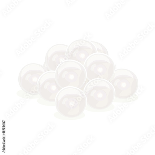 Canvas-taulu Vector illustration of white sago isolated on white background.