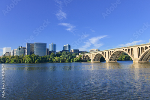 Francis Scott Key Memorial Bridge and Rosslyn in Washington D.C. United States of America