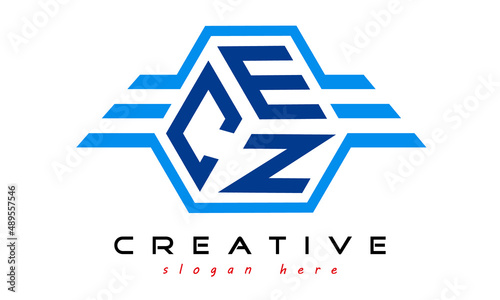 CEN three letter monogram type letter logo with wings vector template.