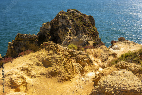 Cliff and rocks at Ponta da Piedade, Algarve, Portugal.