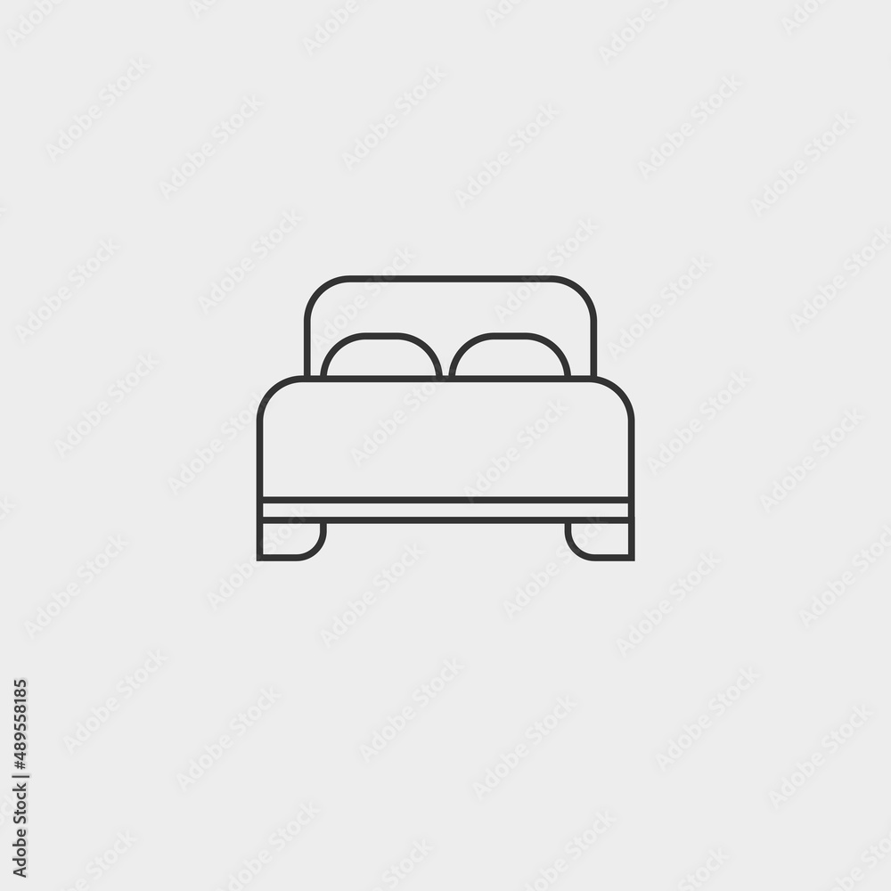 Bed vector icon illustration sign Bed vector icon illustration sign