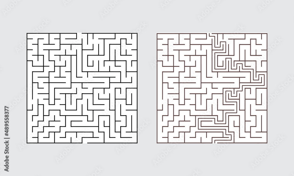 Abstract Square Maze With Solution For Adult Man And Woman. Find the Way Out to the Gift. Game For Children. Puzzle for Kids And Adult. Labyrinth Conundrum. Maze With Answer. Abstract Square Maze With Solution For Adult Man And Woman. Find the Way Out to the Gift. Game For Children. Puzzle for Kids And Adult. Labyrinth Conundrum. Maze With Answer.