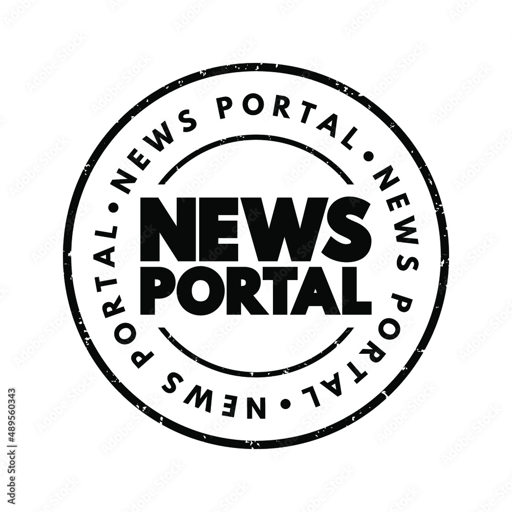 News Portal text stamp, concept background