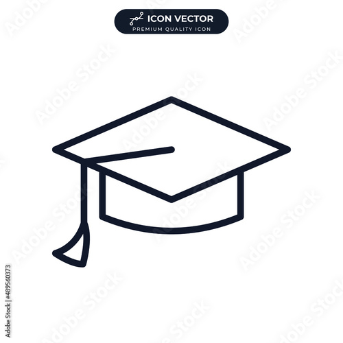 Graduation cap icon symbol template for graphic and web design collection logo vector illustration