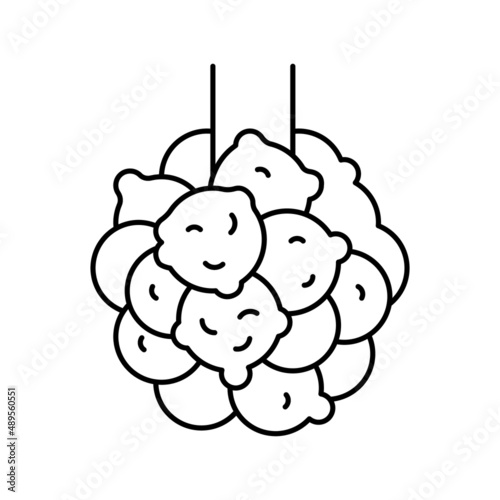 bronchiectasis lungs disease line icon vector illustration