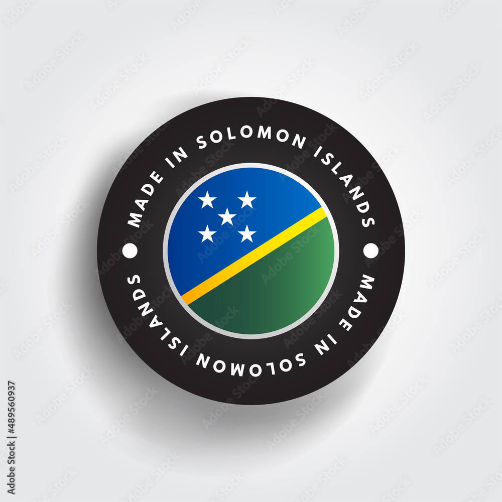 Made in Solomon Islands text emblem badge, concept background Made in Solomon Islands text emblem badge, concept background