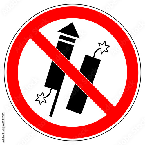 vsrr590 VectorSignRoundRed vsrr - german: Feuerwerk verboten . english: prohibition sign . firecracker - no fireworks . vector sign . transparent . AI 10 / EPS 10 . g11251