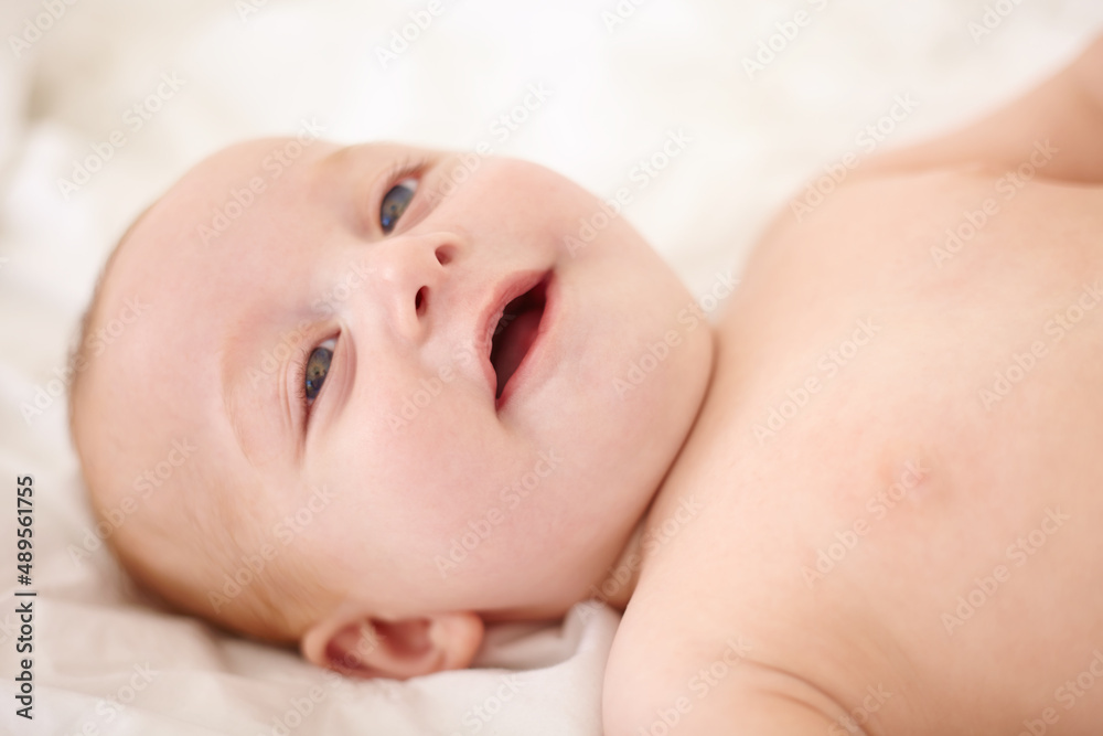 Pure sweetness. Sweet little baby smiling happily. Pure sweetness. Sweet little baby smiling happily.
