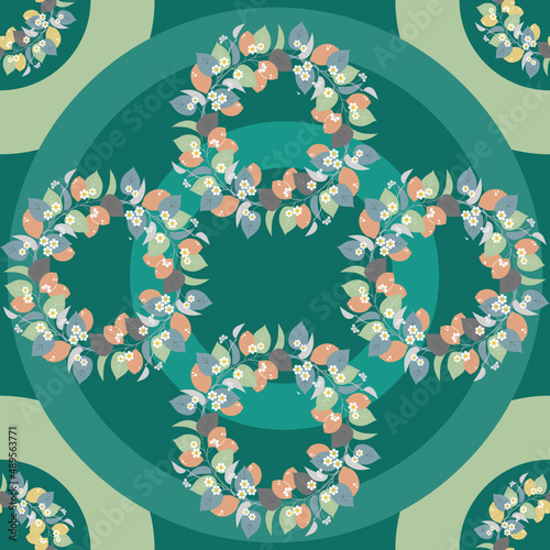 Flower pattern, hand drawn leaves, vector illustration. Modern geometric patterns. fabric pattern, wrap, wallpaper, publication