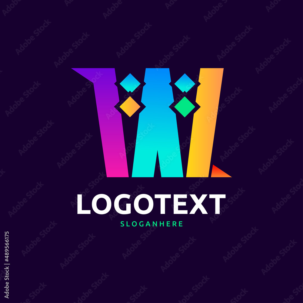 Fototapeta premium letter W logo