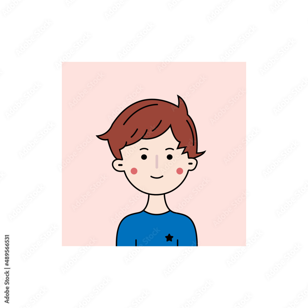 Cute male Face Logo Design. Good for avatar. vector illustration