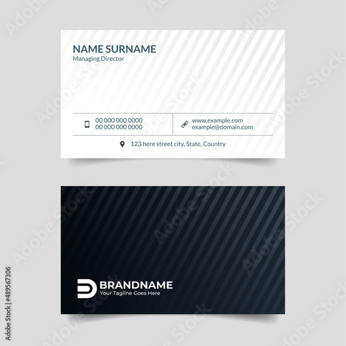 Black and White Business Card Design, Law Firm Legal Style Visiting Card Template