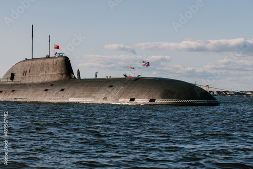 Fotografía View from the water of nuclear submarines in the waters of the Gulf of Finland
