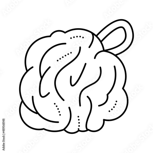 washcloth bath accessory line icon vector illustration