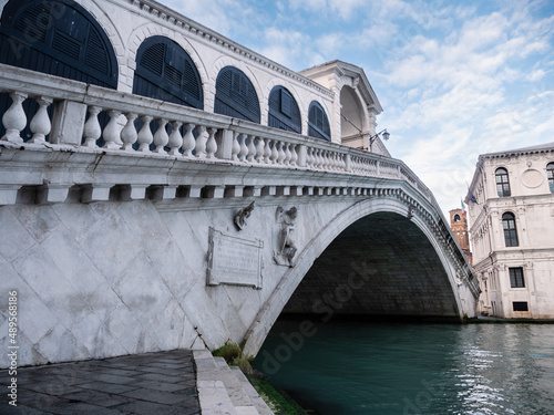 Rialto Bridge or Ponte die Rialto in Venice, Italy on a Winter Day