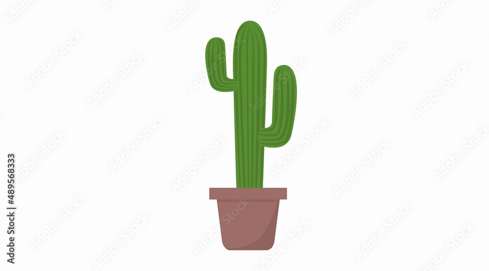Cactus vector illustration. Vector isolated editable flat illustration of a cactus Cactus vector illustration. Vector isolated editable flat illustration of a cactus