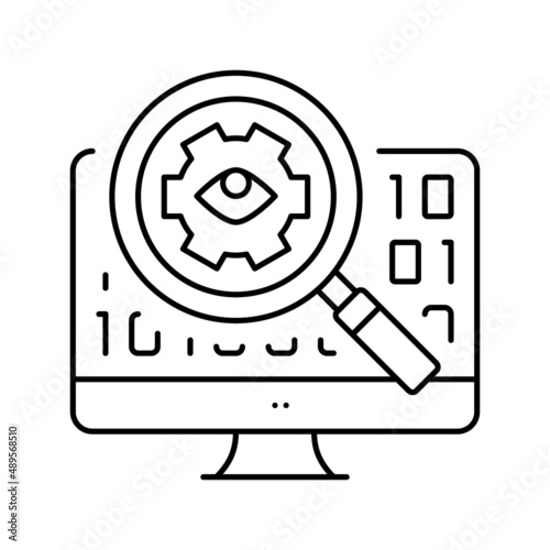 open source software line icon vector illustration