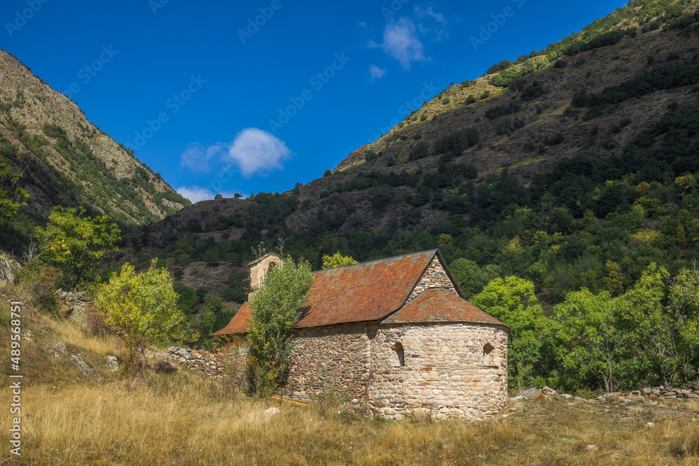 Romanesque Church Mare de Deu de les Neus in the Catalan Pyrenees