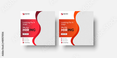 we are hiring job position social media template